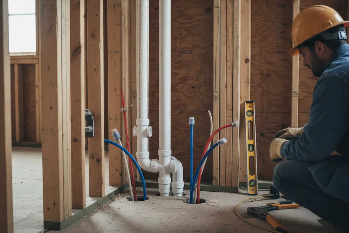 Drain and supply rough-in during Garbage Disposal Repair in Marion